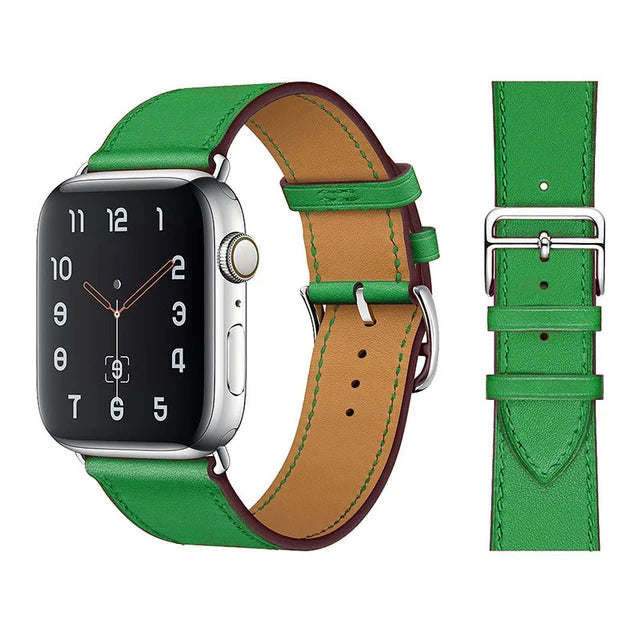 Genuine Leather Bracelet Strap For Apple Watch Band 45mm 49mm 41mm 44mm 42mm 40mm band iWatch Ultra/2 10 42/46mm 9 8 7 6 5 4 SE
